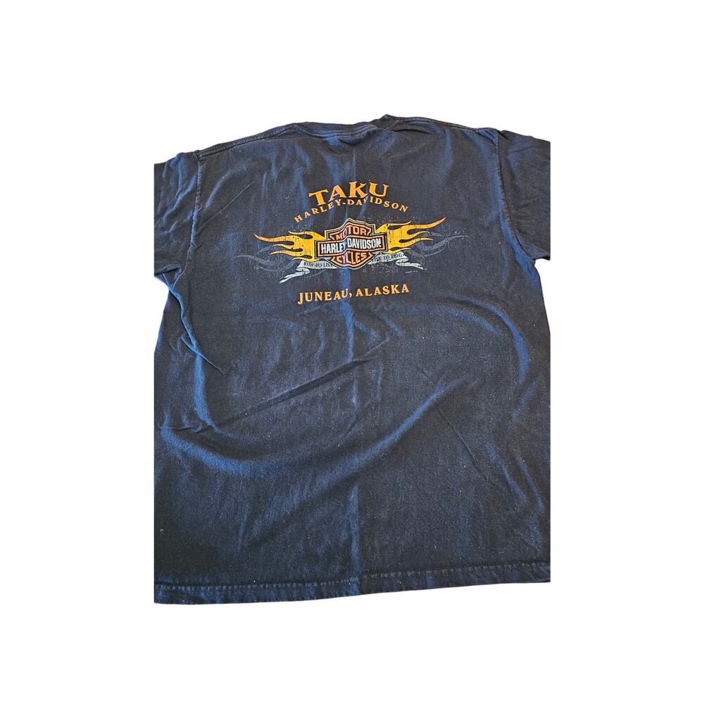 Vintage Harley Davidson Motorcycles Juneau Alaska black size large tshirt